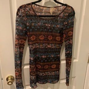 Long sleeve lace top, size small